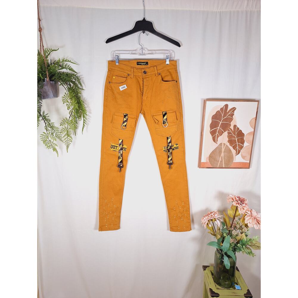 The Charj Women's Cotton Yellow Denim Pants Size 10/11